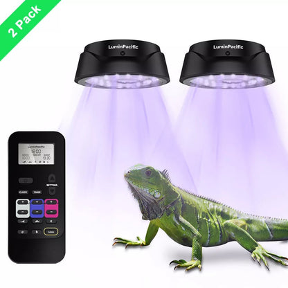 UVB Reptiles Light with Remote,UVA UVB FR Lamp,for Bearded Dragon, Turtle, Frog, Snake, Plant