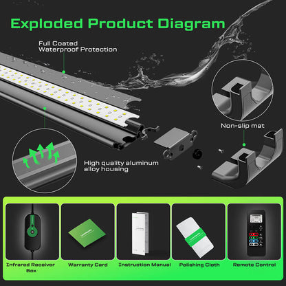 Full Spectrum IP67 Waterproof Freshwater LED Aquarium Light with Remote