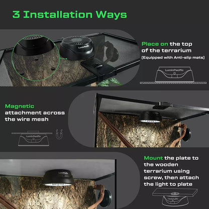 UVB Reptiles Light with Remote,UVA UVB FR Lamp,for Bearded Dragon, Turtle, Frog, Snake, Plant