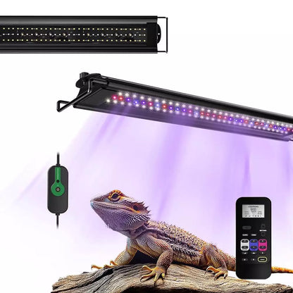LuminPacific reptile UVB light with adjustable brightness and built-in timer